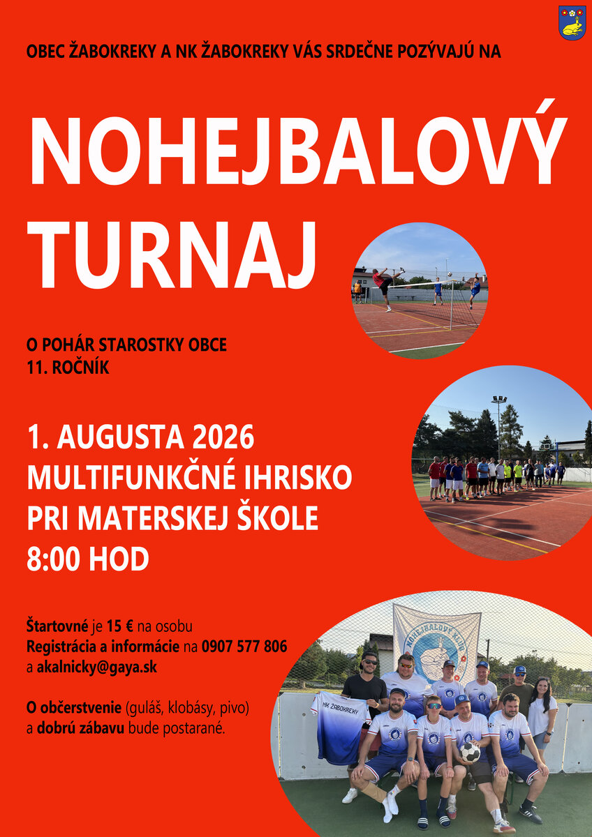 Nohejbalový turnaj o pohár starostky obce Žabokreky