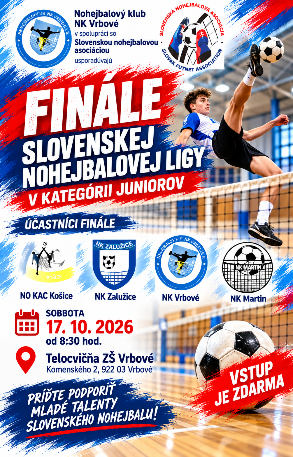 Finále Slovenskej nohejbalovej ligy juniorov 2026 vo Vrbovom